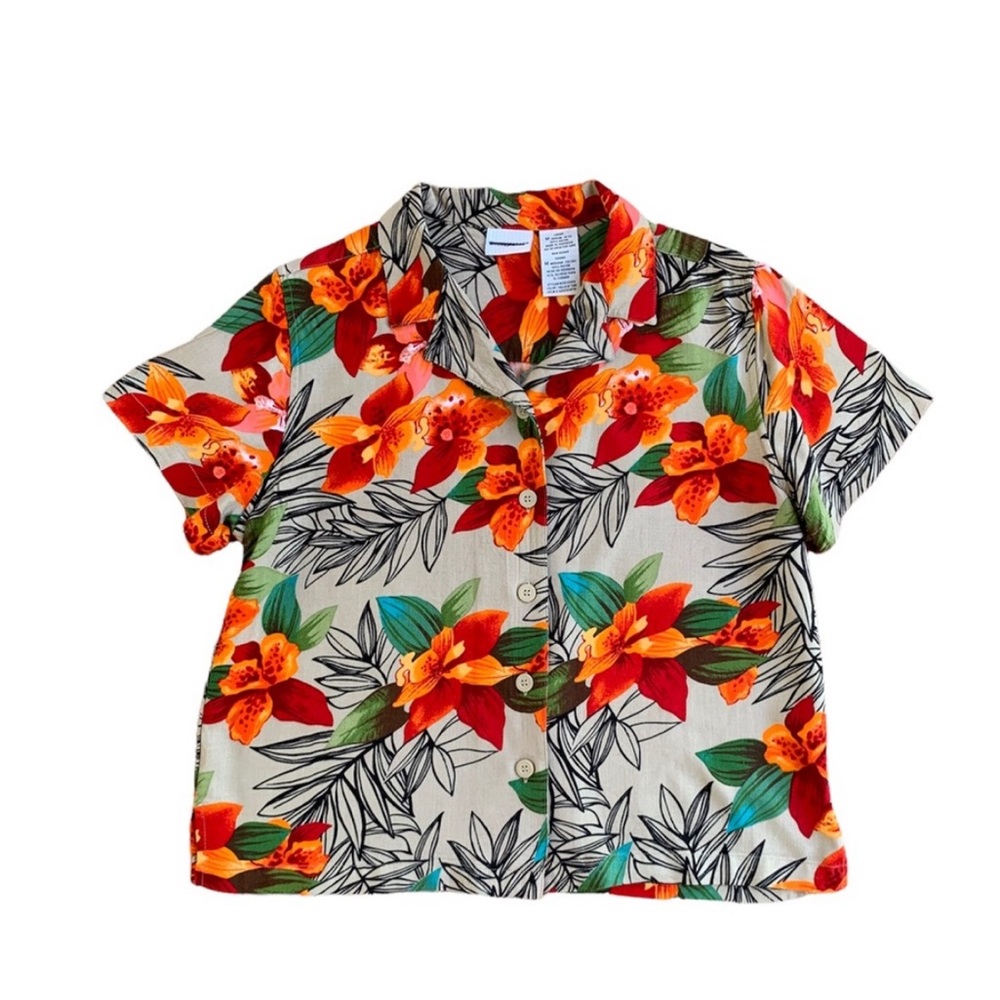 White Stag Tropical Shirt Hawaiian Floral Print